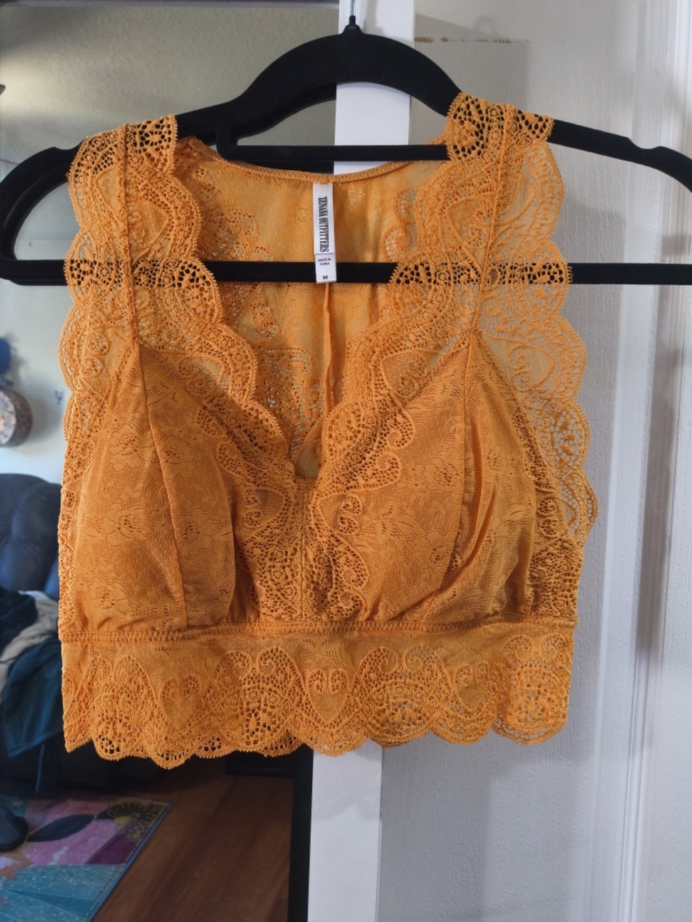 Zenana Outfitters Lace Bralette Camisole - Mustard